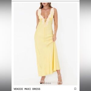 rumored yellow venice maxi dress